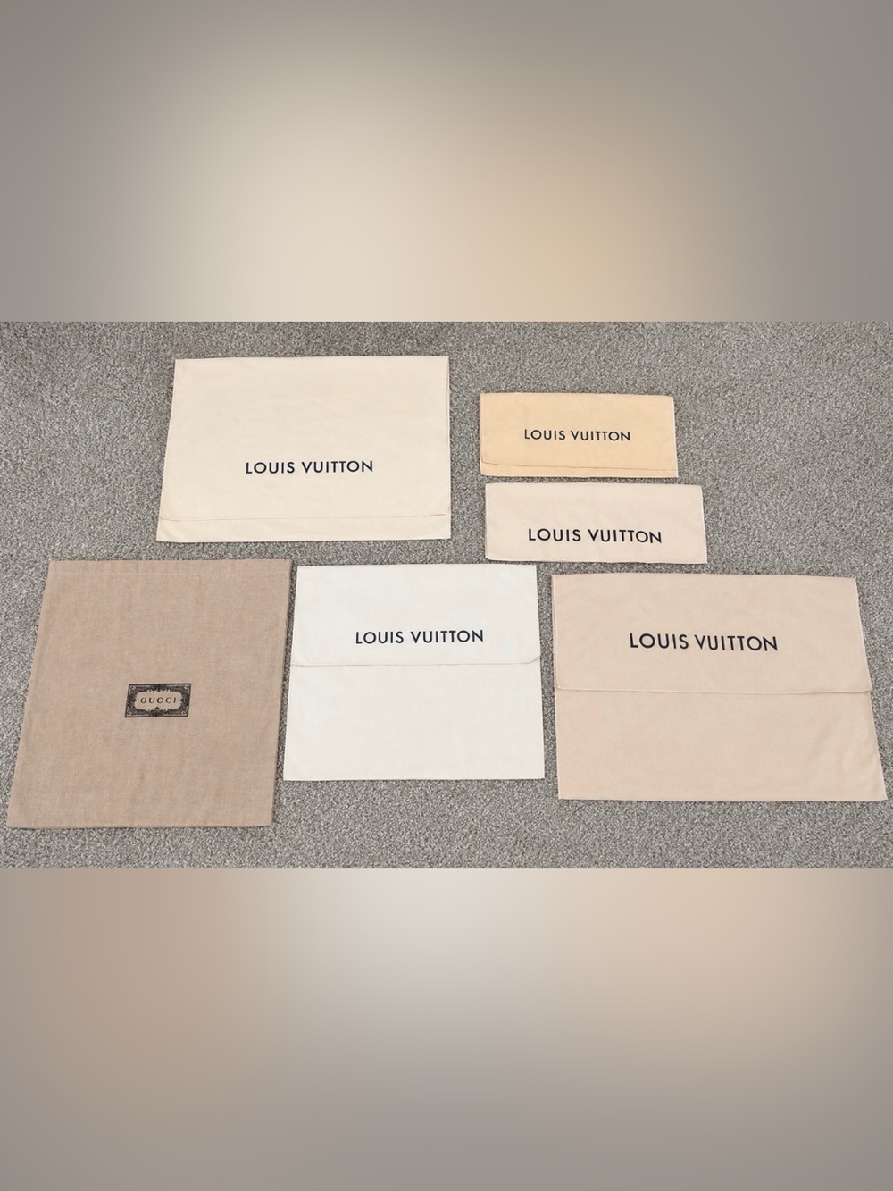 Set of 6 Designer Beige & Cream Dust Bag Set